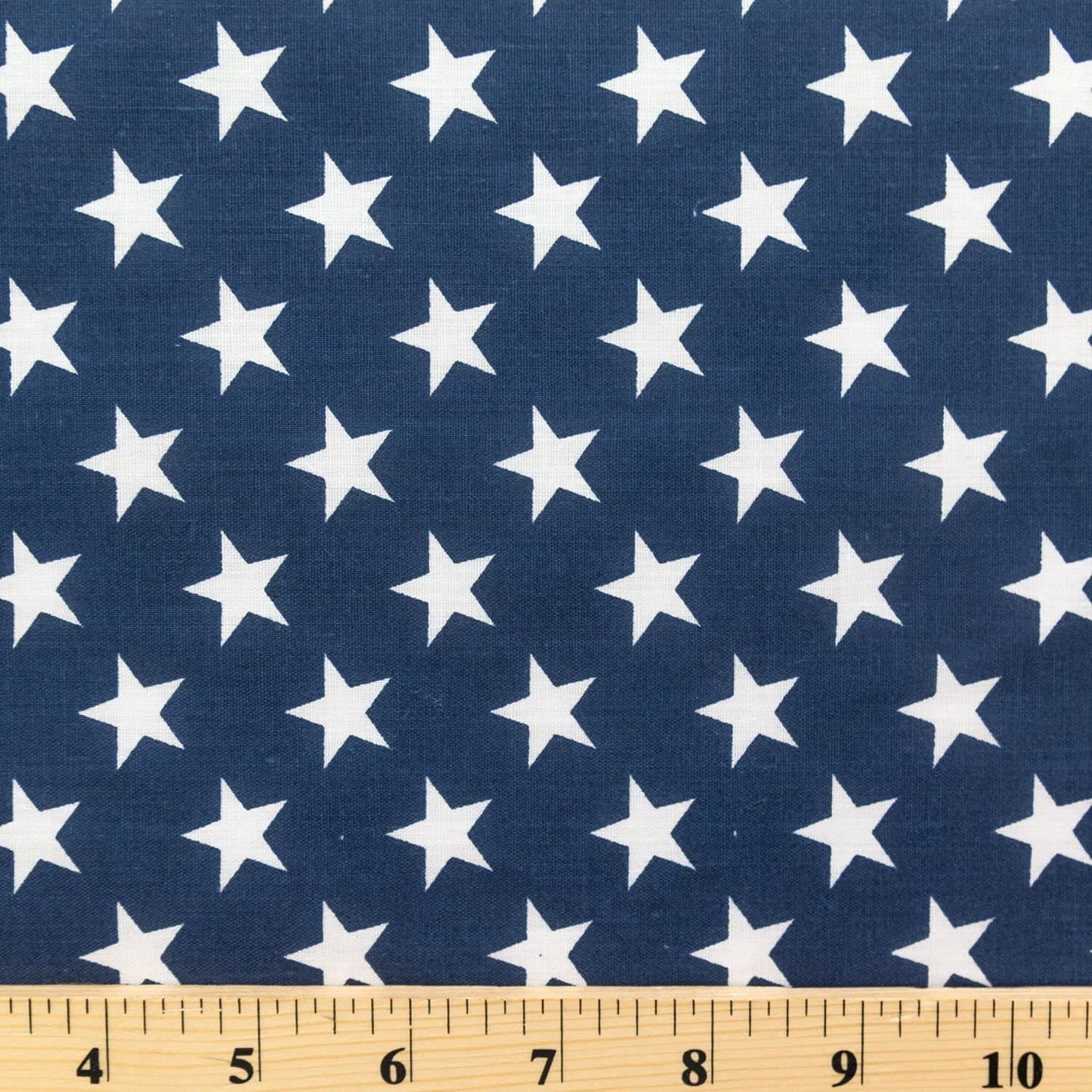 Ad Fabric, Poly Cotton American Star Navy Blue Print by The Yard, 58” Wide