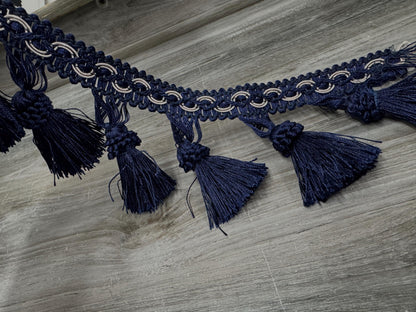 Blue 3.75" Tassel Fringe Trim By The Yard  Trimming Handwork DIY Craft Sewing Accessory Lace for Decoration