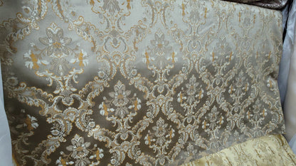 Damask Jacquard Brocade, victorya Classic Fabric 110" Wide, Color Sage, Sold by Yard