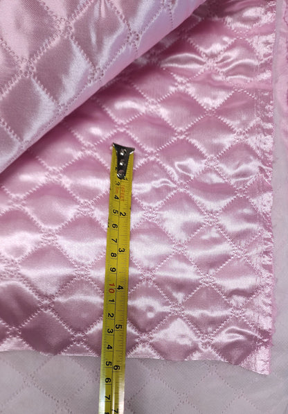 Polyester Quilted Padded Lining Fabric pink, 60" wide, sold by yard