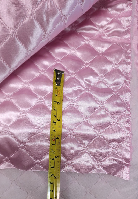Polyester Quilted Padded Lining Fabric pink, 60" wide, sold by yard