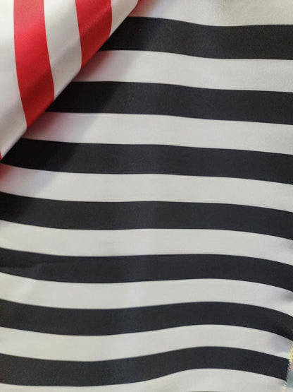 Stripe Soft/Silky Charmeuse Satin 1inch striped Fabric. Sold by The Yard