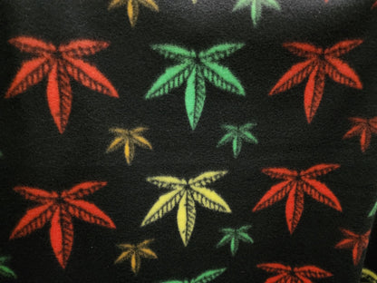 Polar Fleece multi color marijuana leaf  By The Yard 60" Wide fabric sold by yard