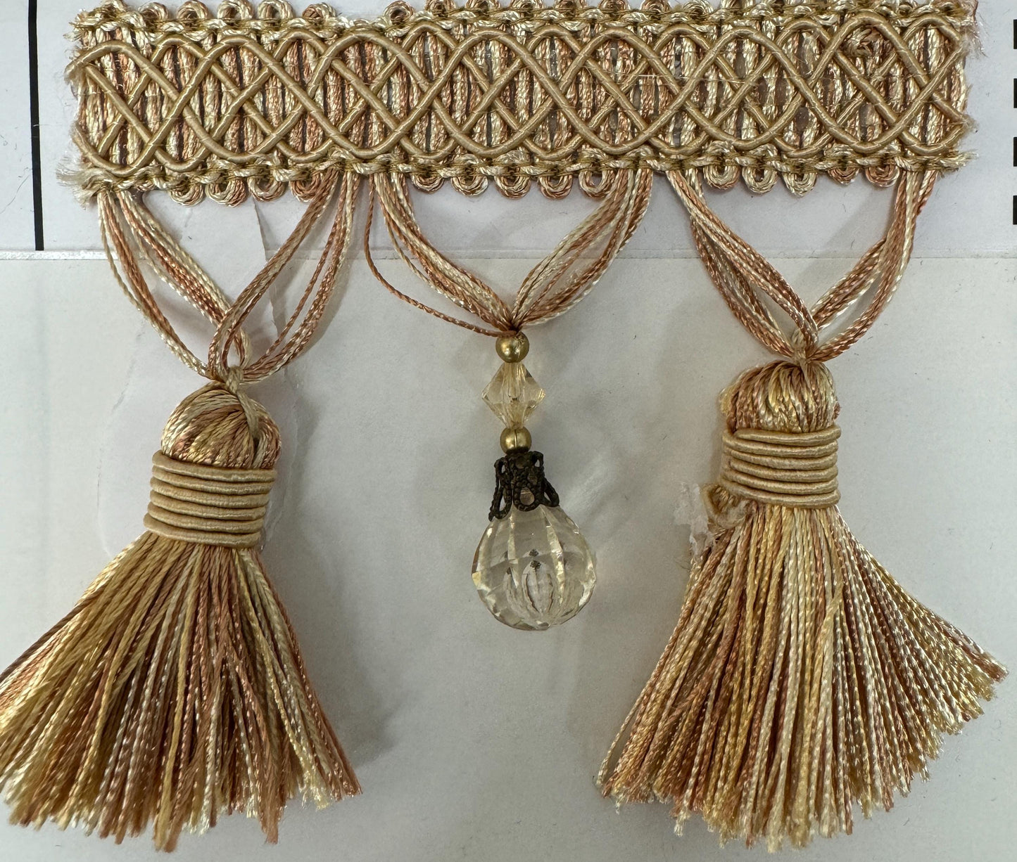 Tear Drop Beaded Trim Fringe Gimp, 3.5", Top Sold By The yard,  Tassel Trim Fringe Fabric  for Decoration