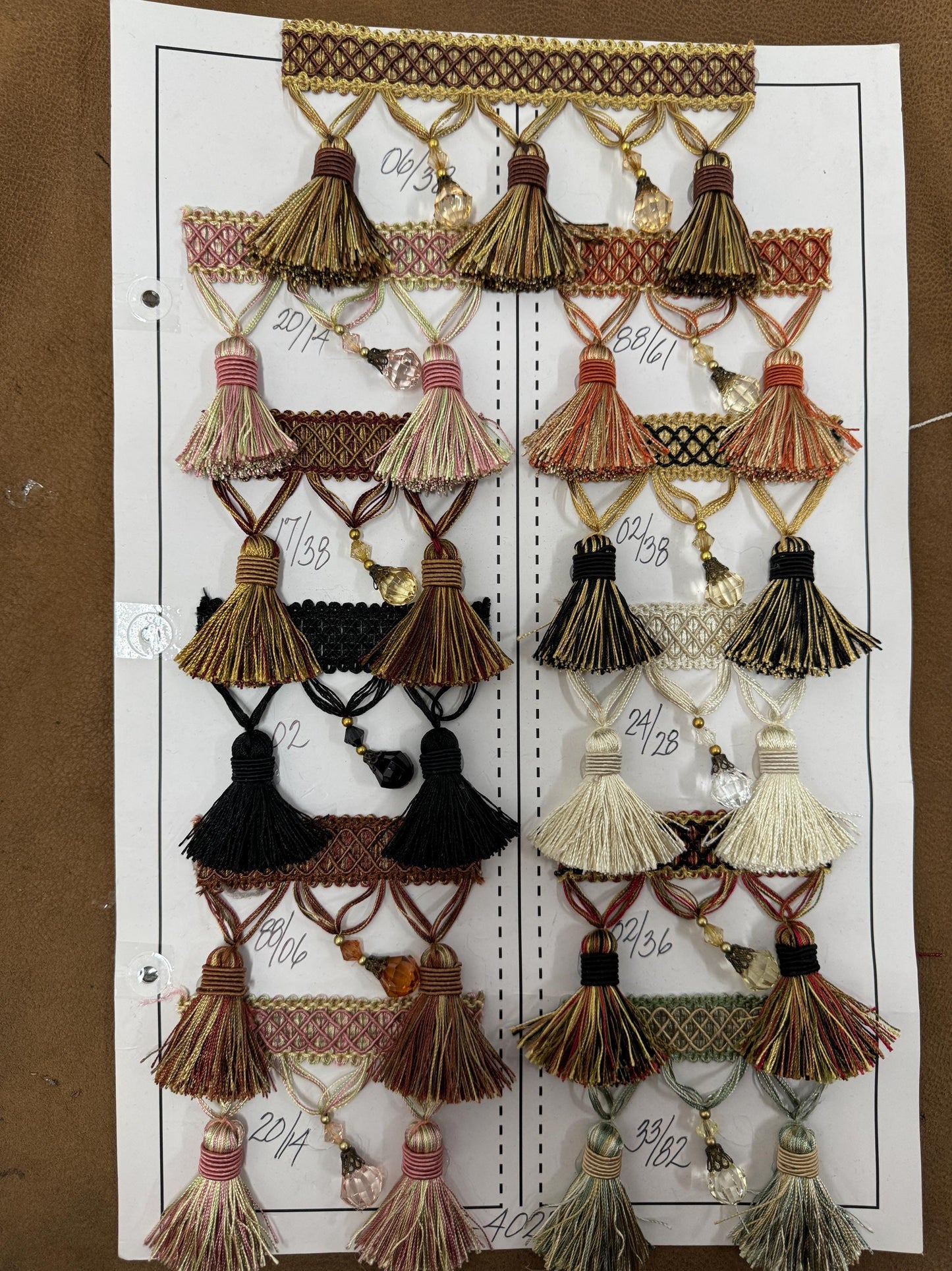 3.5” Tear Drop Beaded Trim Fringe Gimp Top Sold By The Yard Taupe / Clear Ivory Tassel Trim Fringe Fabric  for Decoration