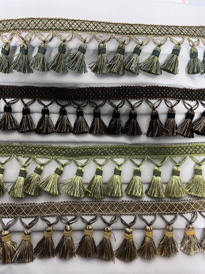 Beaded Tassel Fringe Trim 3.5" Style# Bf 1478 , 4 Colors Available