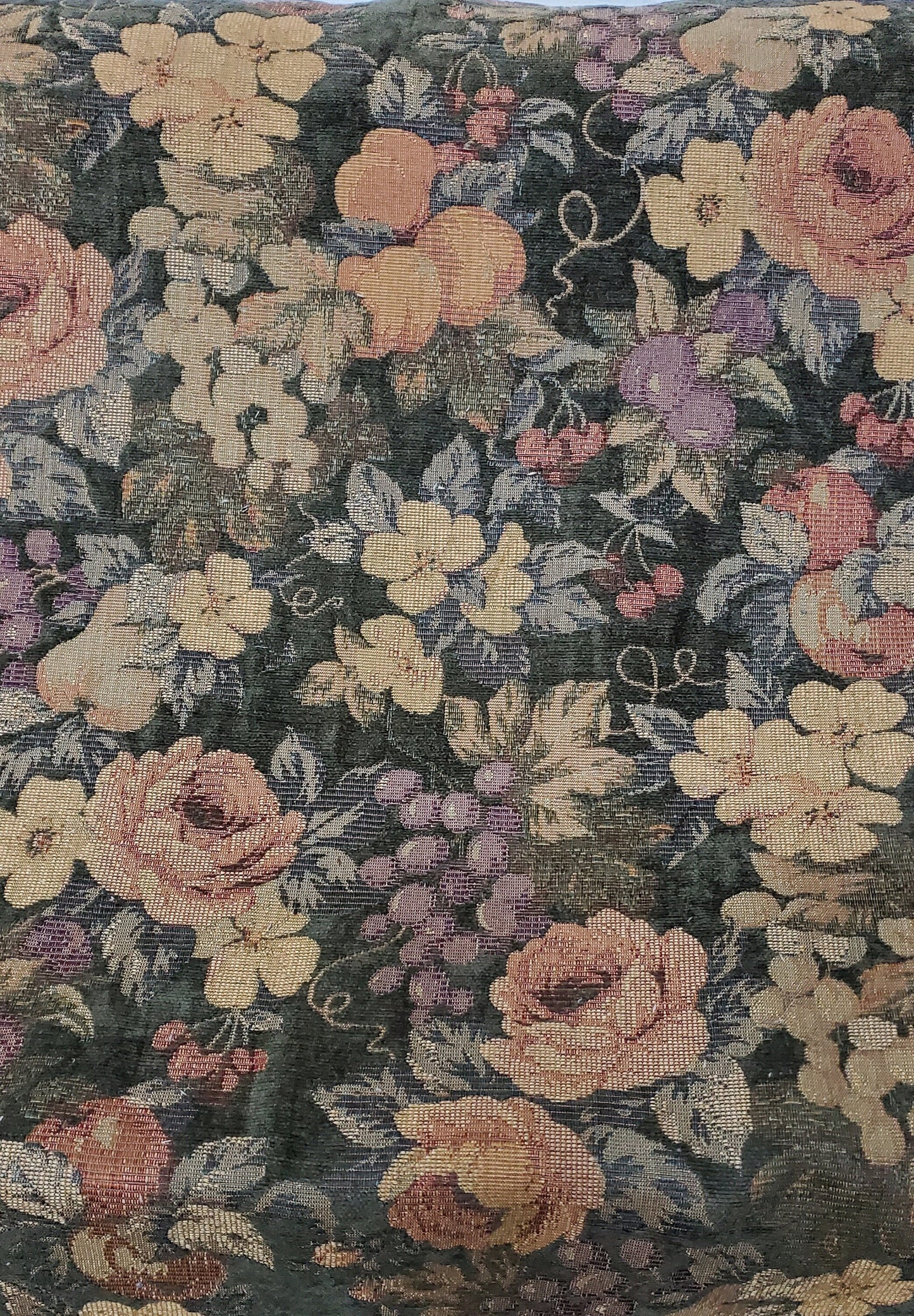 ad Quadrille Chenille Fabrics vintage 54" wide- Moss Green, sold by yard