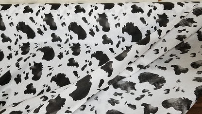 ad poly cotton White/Brown Cow Poly Cotton 58 Inch Fabric Sold by The Yard