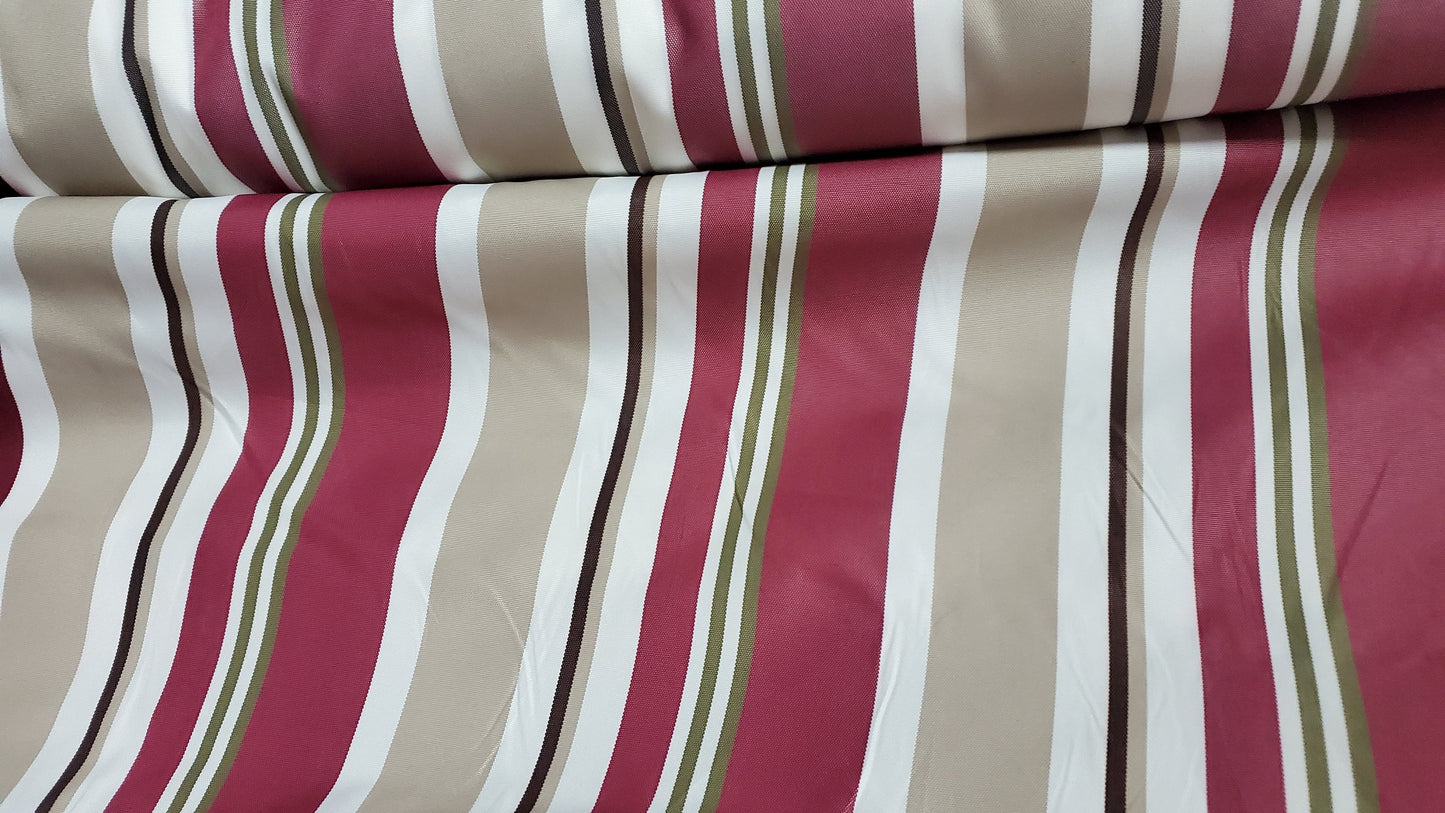 Waterproof Outdoor Canvas Patio Fabric, Multi Striped , Color: White, grey, burgundy,olive,taupe, 58 " wide, sold by yard