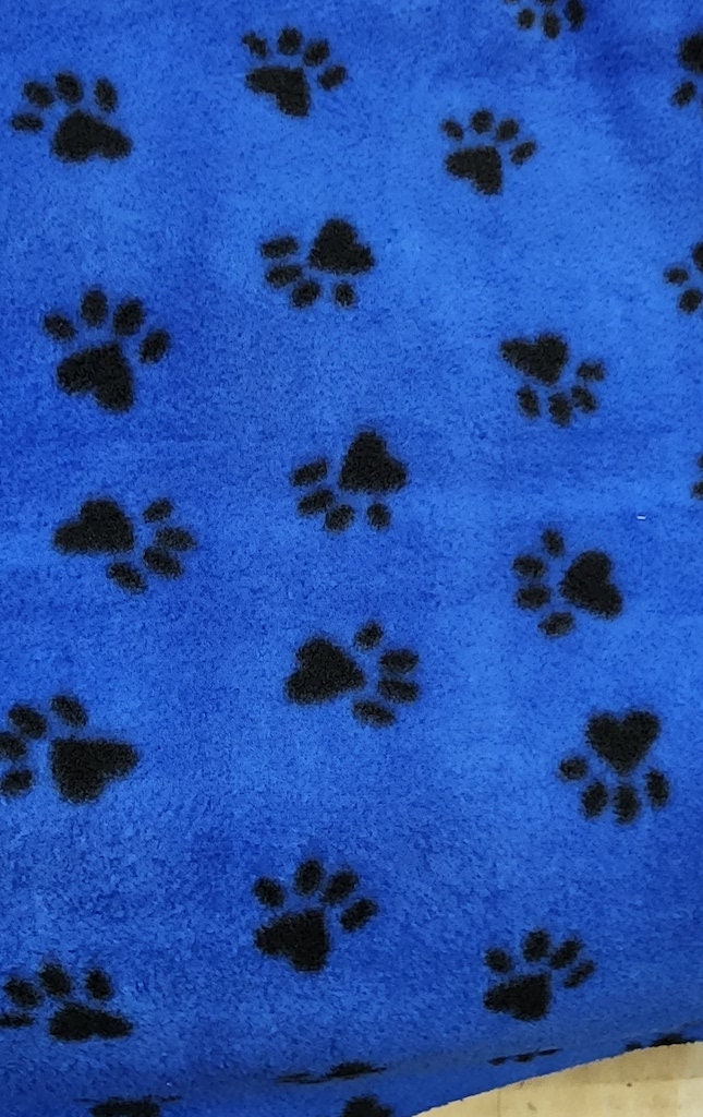 Ad Fabric, Polar Fleece Fabric Prints  Red Fleece Paws Black Fleece Fabric / 60" Wide/Sold by The Yard