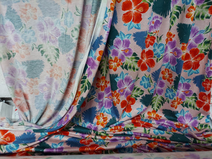 ad Rayon/linen fabric new floral print 58/60 sold by yard