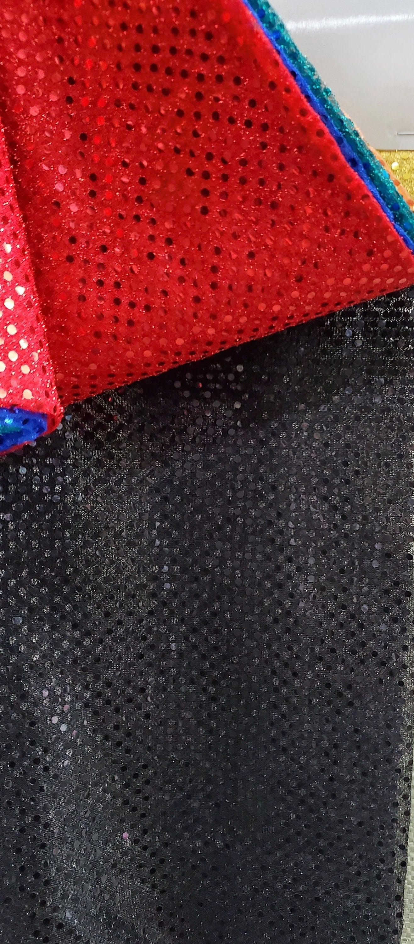 Wide Faux Sequin Light weight Knit Fabric Shiny Dot Confetti for Sewing Costumes Apparel Crafts Sold by The Yard