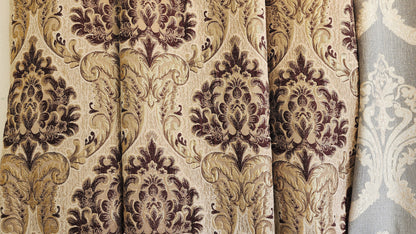 tapestry Damask gold Vintage chenille Fabric 58" wide, sold by yard