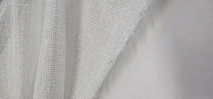 White and Metallic Silver Drapery Sheer, 110" wide, sold by yard