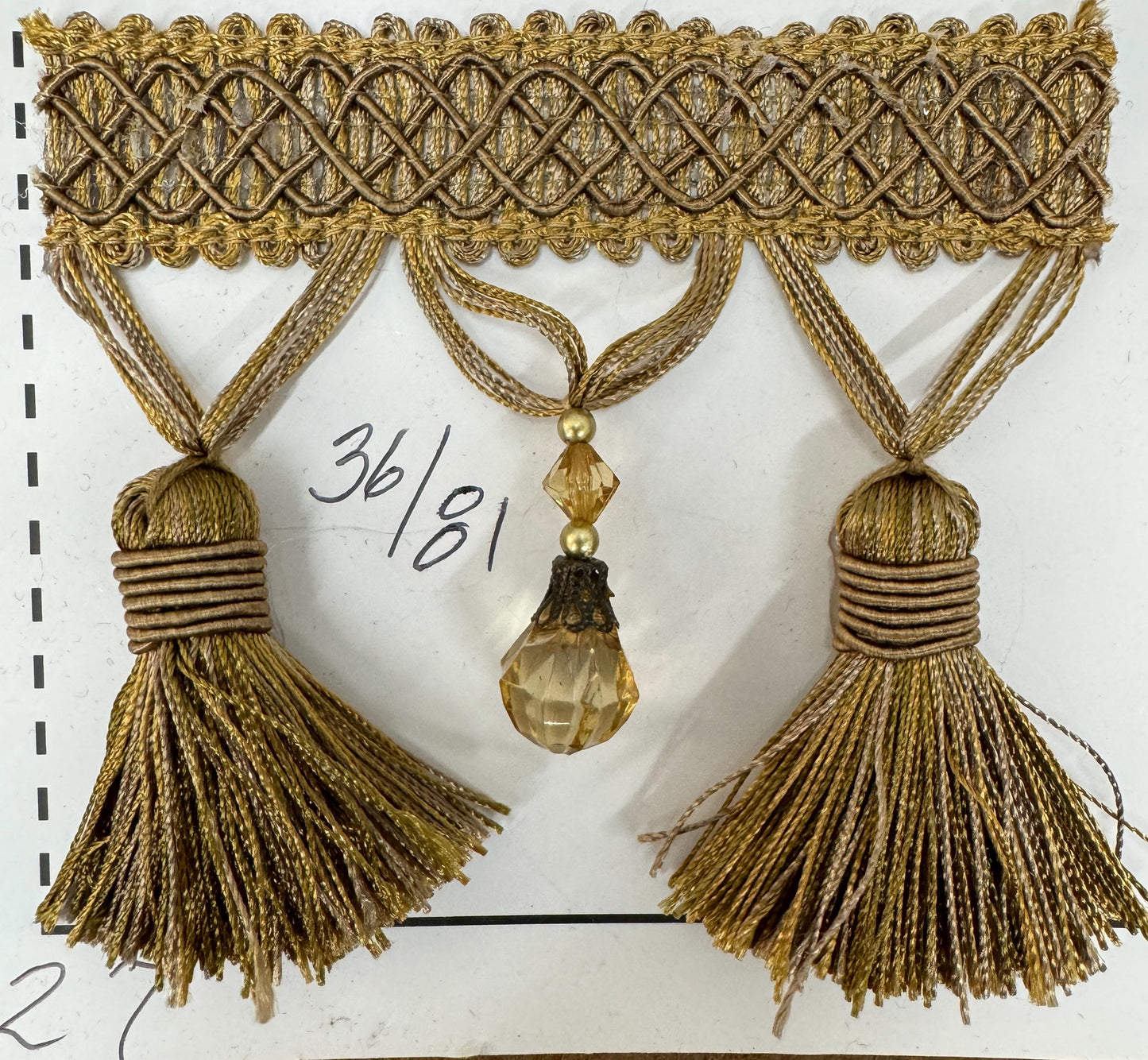 Tear Drop Beaded Trim Fringe Gimp, 3.5", Top Sold By The yard,  Tassel Trim Fringe Fabric  for Decoration