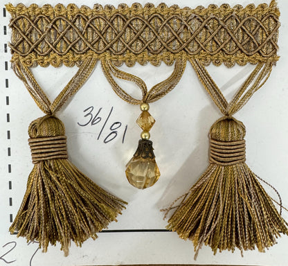 Tear Drop Beaded Trim Fringe Gimp, 3.5", Top Sold By The yard,  Tassel Trim Fringe Fabric  for Decoration