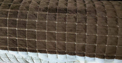 ad fabric Quilted upholstery  Velvet Brown Fabric Sold Yard, 56" Wide