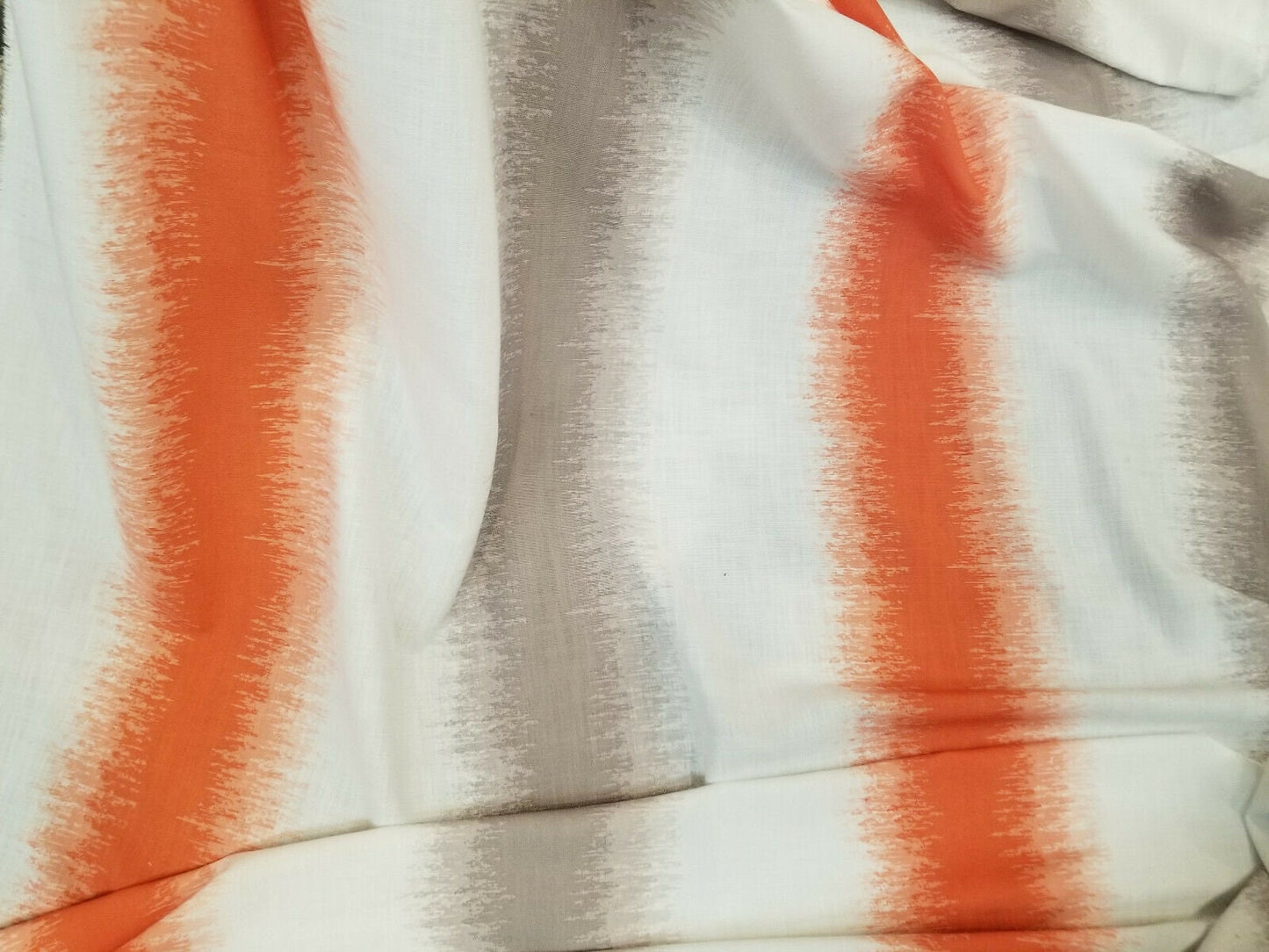 100% Linen Fabric, Luxurious Burnt Orange Woven Linen Stripe Drapery Upholstery Fabric, 54" wide, sold by yard