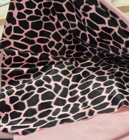 Velboa Smooth Wave Prints Baby Jiraffa chocolate  Fabric by The Yard 58 inches wide