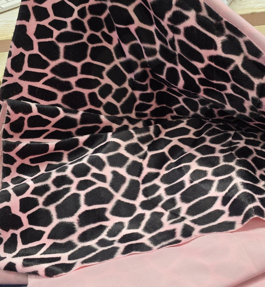 Velboa Smooth Wave Prints Baby Jiraffa chocolate  Fabric by The Yard 58 inches wide
