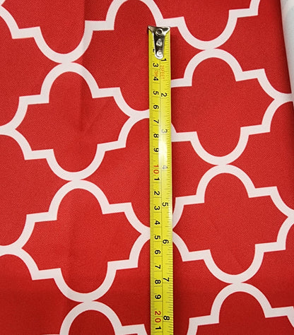 Outdoor Waterproof Upholstery Moroccan White on Red Canvas fabric 60" Wide
