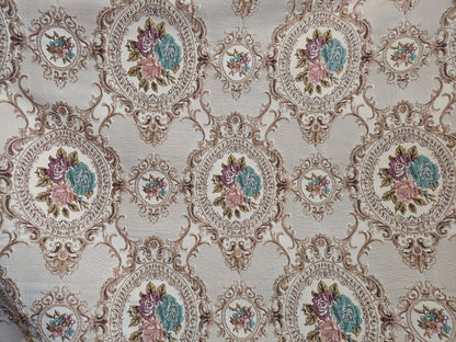 Vintage Medallion Chenille Tapestry Upholstery Fabric high quality tapestry sold by yard 58 inches wide