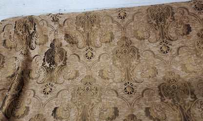 BAROQUE UPHOLSTERY,Damask tapestry chenille fabric - upholstery fabric, Light Gold/ gold - 56" width - sold by yard in continuous yards