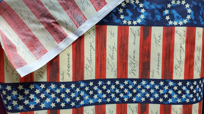 American Flag stripe colors print, 100% cotton Fabric. 54" wide, sold by yard