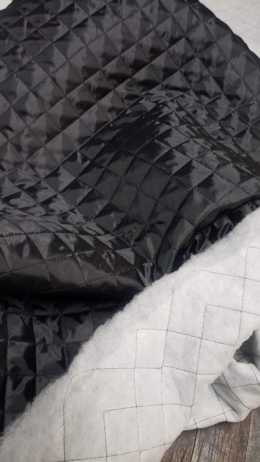 Polyester Quilted Padded Lining Fabric Black