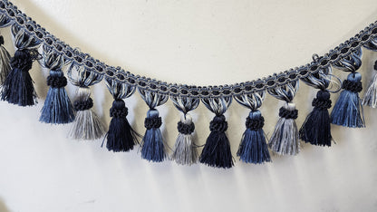 Curtain Fringes Bullion , Beaded Tassel Fringe Trim Multicolor 3.5" L. , Sold by Yard