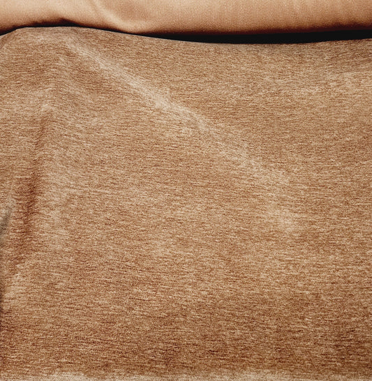 Designer Pecan gold, Textured Chenille Upholstery Fabric, 54" wide, sold by yard, in continuous yards