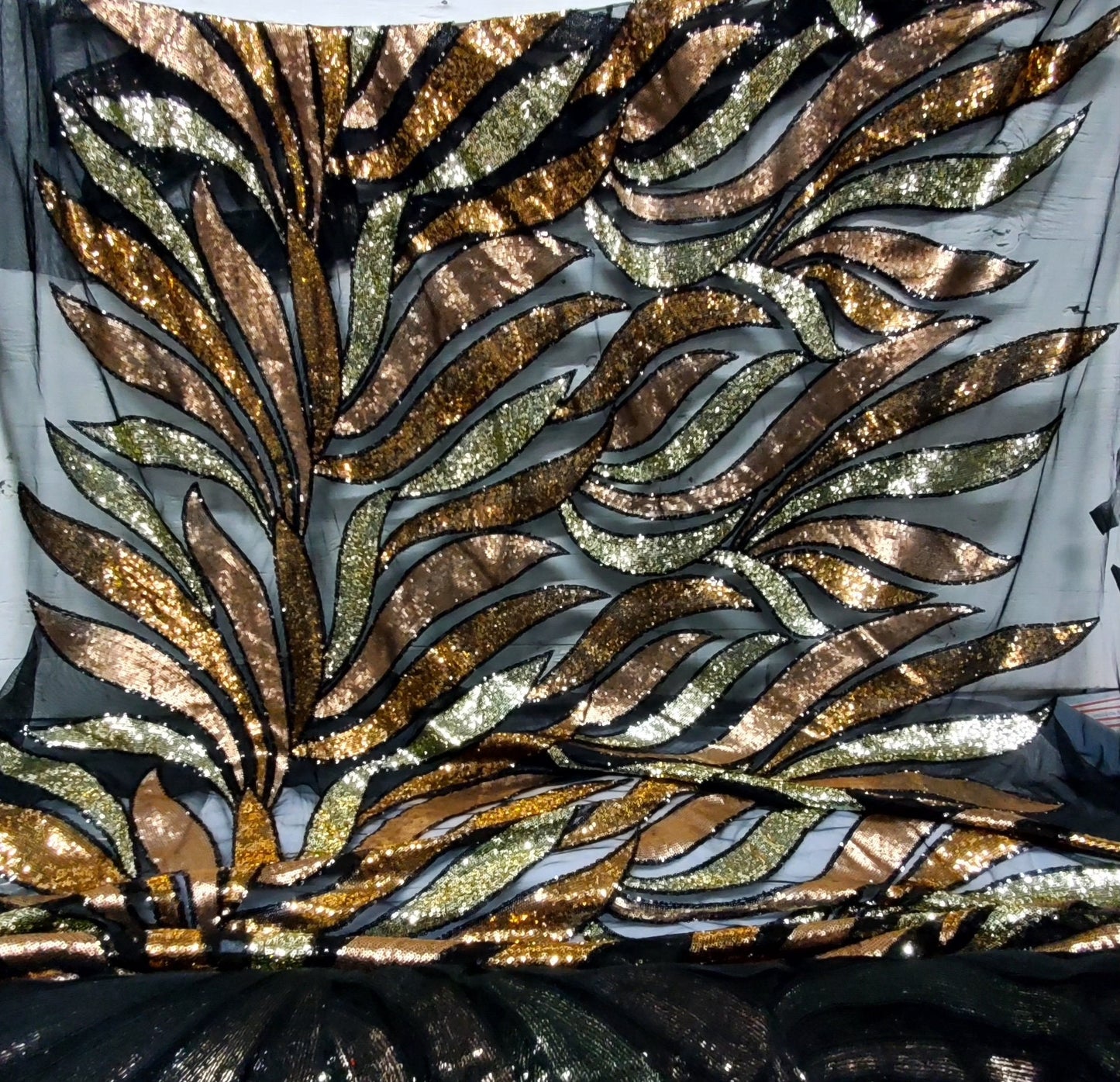 Mini Sequins,Glitters Multi Color Sequins , on BLACK Mesh Fabric by the Yard, 54" wide