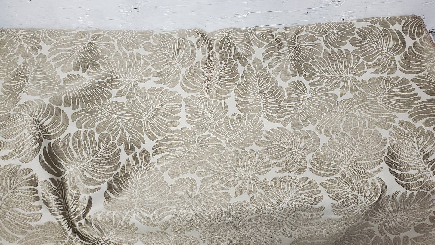 Upholstery Fabric, leaves design, abstract design, beige color, 54" wide,  sold by yard