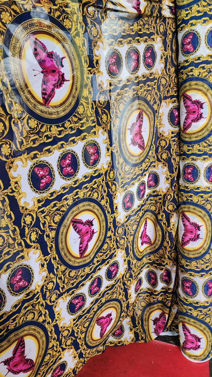 ad Power Mesh New Exotic butterfly design print on 4-way stretch mesh 58” Sold by the yard