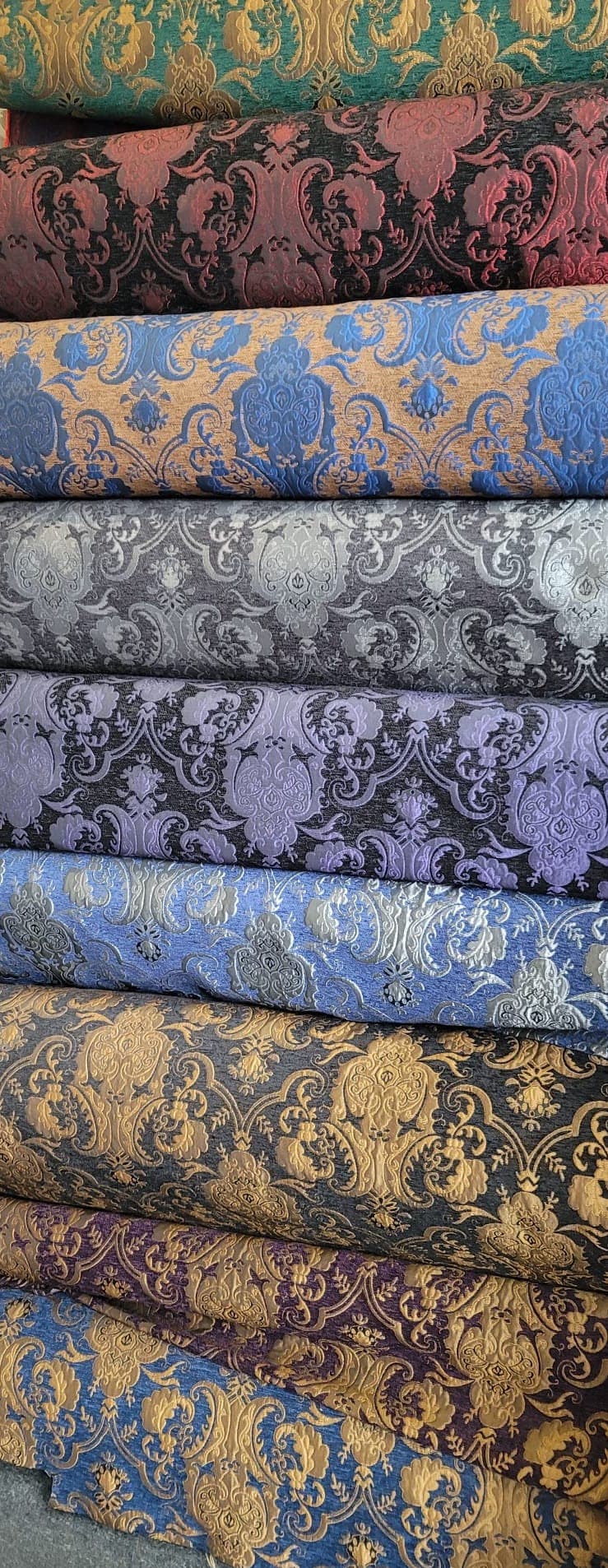 Chenille BAROQUE UPHOLSTERY Fabric Jacquard Damask, 58" wide , sold by yard in continuous yards