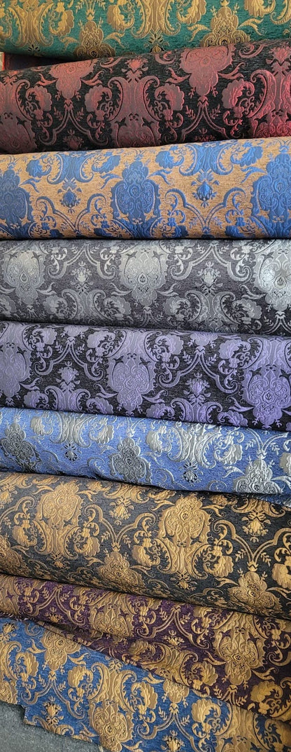 Chenille BAROQUE UPHOLSTERY Fabric Jacquard Damask, 58" wide , sold by yard in continuous yards