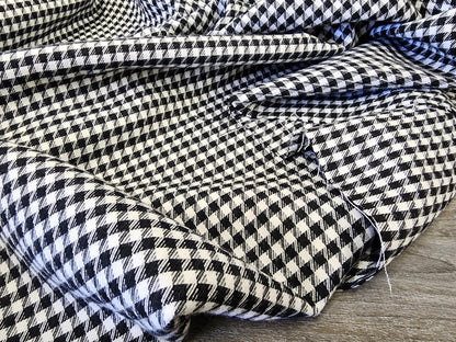 black\white Houndstooth fabric 58 inches wide poly rayon sold by yard