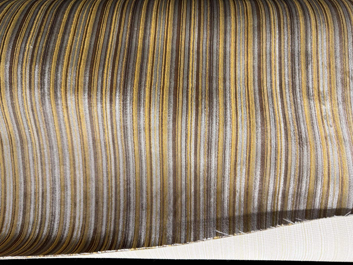 Velvet, Kravet stripe Velvet/chenille upholstery fabric 54" wide , multicolor
