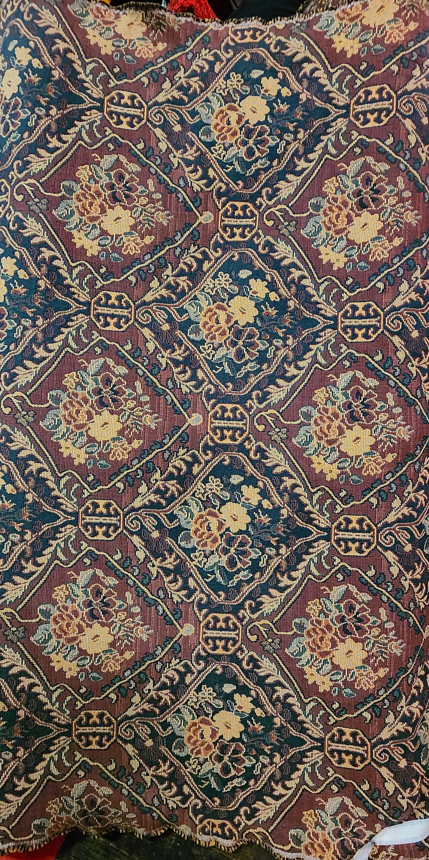 Vintage Heavy Medallion Chenille Tapestry Upholstery Fabric high quality tapestry sold by yard 54 inches wide